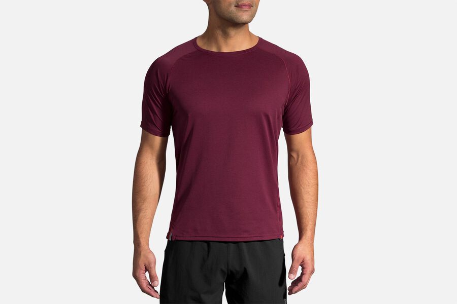 Brooks Men's Ghost Sleeve Tops Heather Merlot ( DOVCP1025 )